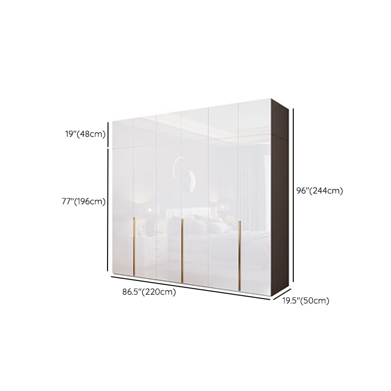 Simple Freestanding Cream Manufactured Wood Cabinet Armoire with Interior Shelves, Clothing Rod & Soft Close Drawer - image 29