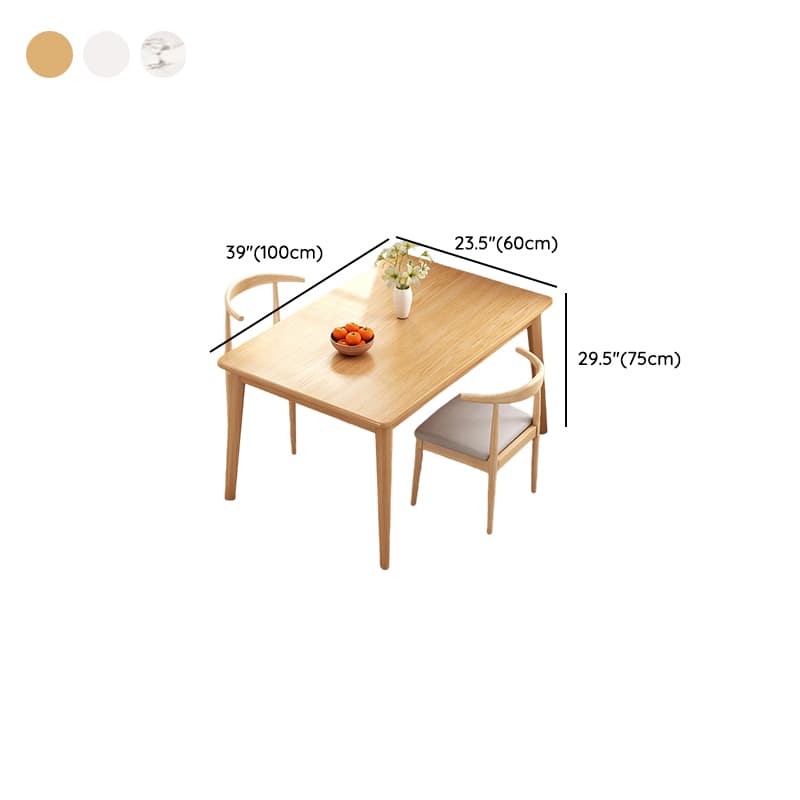 Dining Table Set with Rectangular Recycled Wood Top, 4 Legs, Fixed Table, Padded Chair with Back, Available in 5-piece/7 Piece Set/3 Pieces - image 15