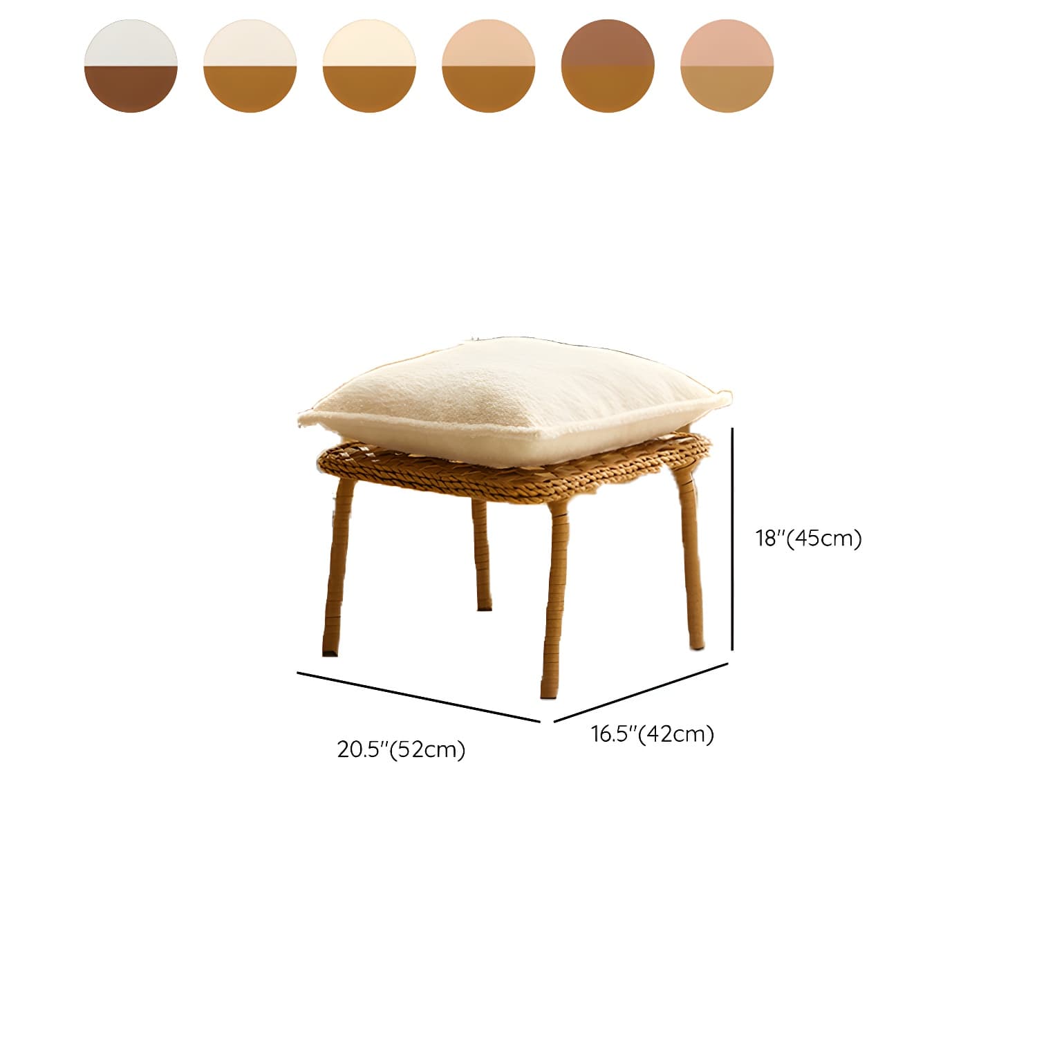 Rattan Brown Frame Rocking Chair Solid Wood Armless for Outdoor - image 26
