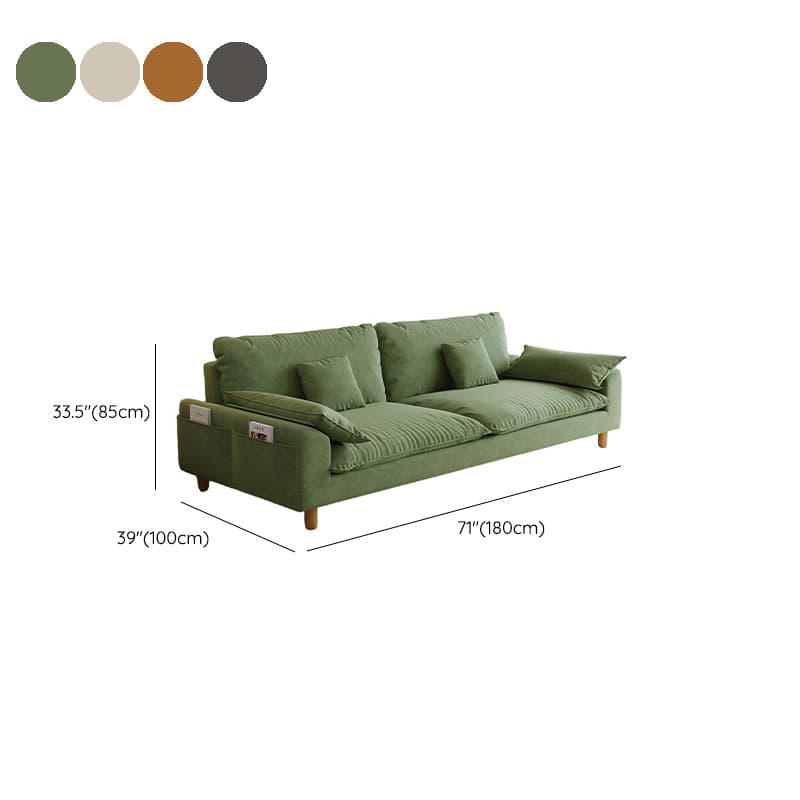 Gray/Sage/Amber Color Standard Sofa with Armrest and 4 Pillows for Drawing Room - image 19
