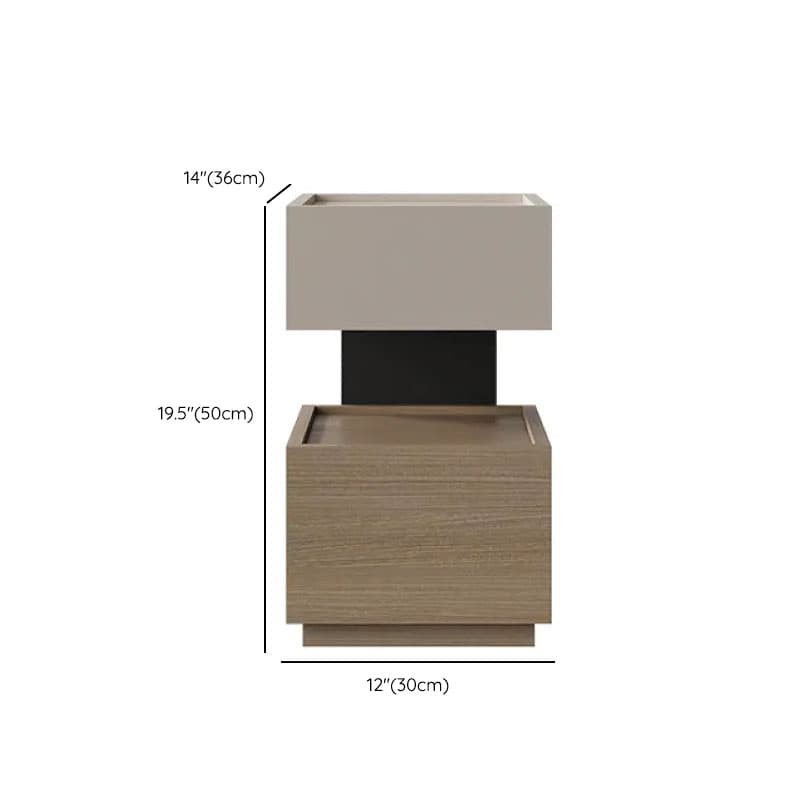 Modish Nightstand With Drawer Organization Featuring 2 Drawers, 1 Shelf, and Lumber Countertop - image 18