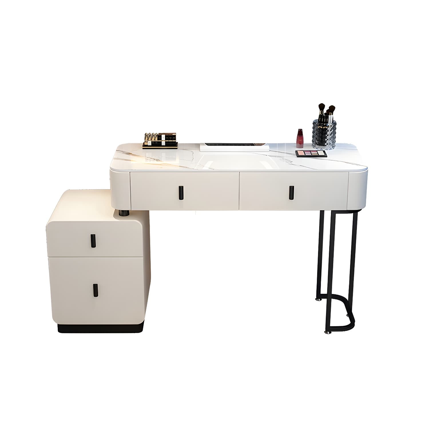 Glam Stone Makeup Counter Bedroom Vanity Dressing Table with Drawer - image 20