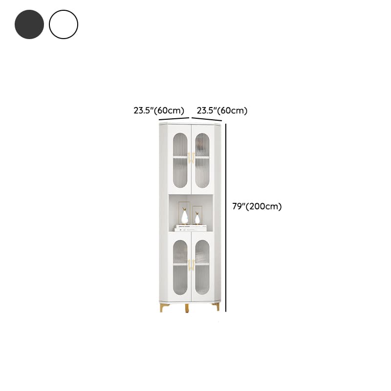 Corner Glam Accent Cabinet with Metal Base and Glass Doors, 4 Interior Shelves, and 1 Exterior Shelf - image 17