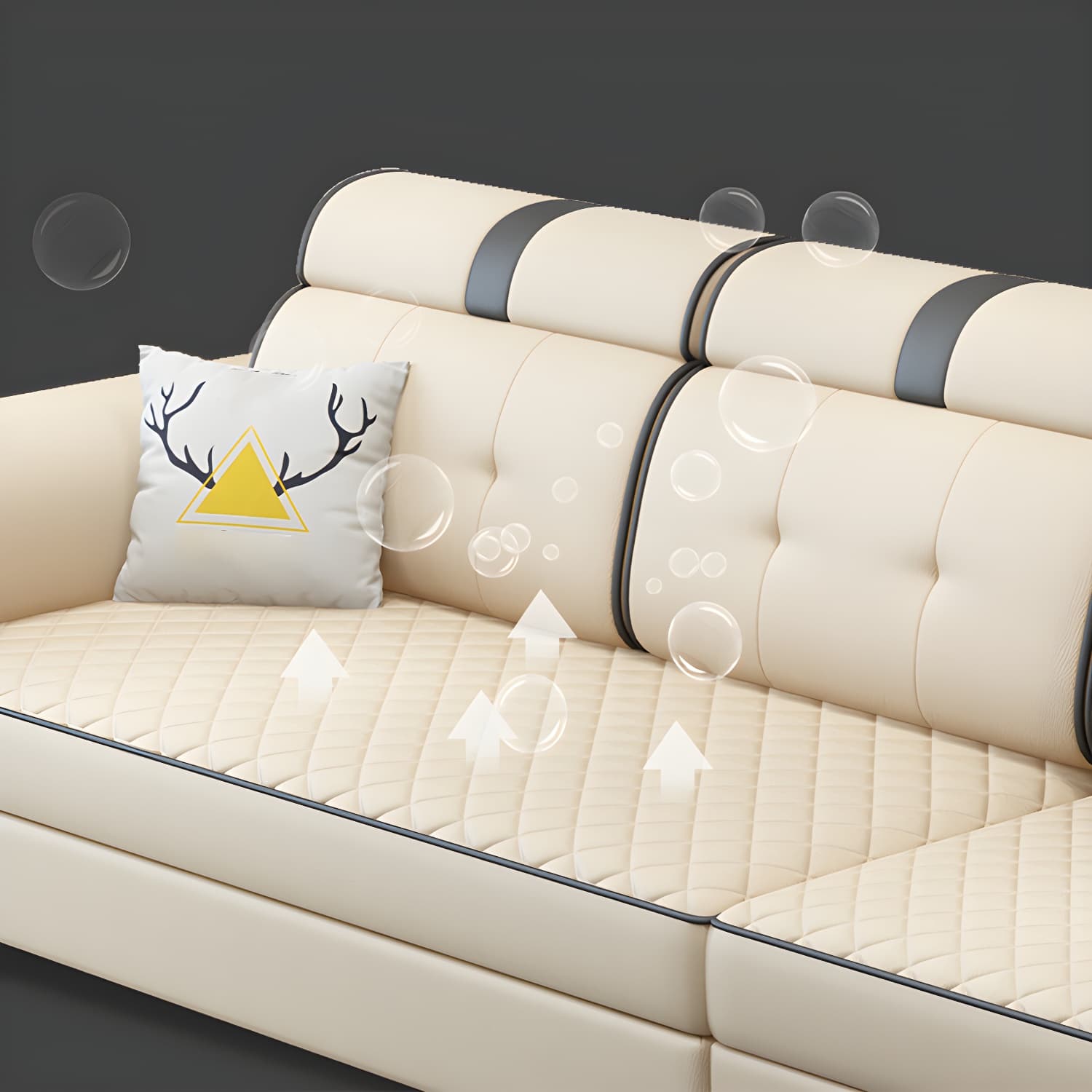 Modern Faux Leather Sofa Stain-Resistant Pillow Top Arm Furniture Sectionals - image 14