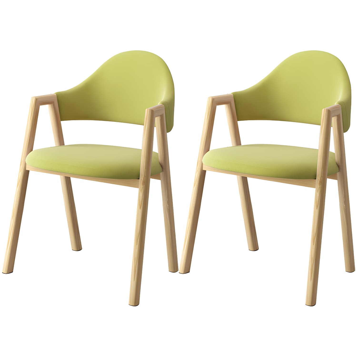Scandinavian Study Room Metal Arm Chair Colorful Open Dining Chair with Natural Legs - image 7