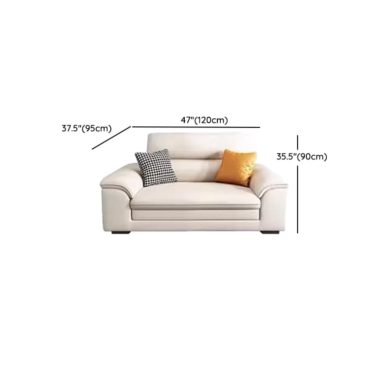 Standard Genuine Leather Sectional, Pillow Top Arm, Cushion Back, Beige, Birch Wood - image 11