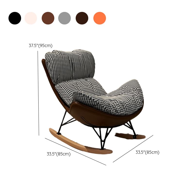 Scandinavian Upholstered Rocking Couch Chair with Padded & Anti- Dumping design - image 15