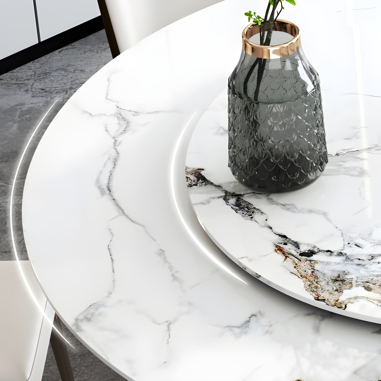Modern 1/4/7 Pieces Dining Table Set with Sintered Stone Top Stainless Steel Dinette Set - image 9