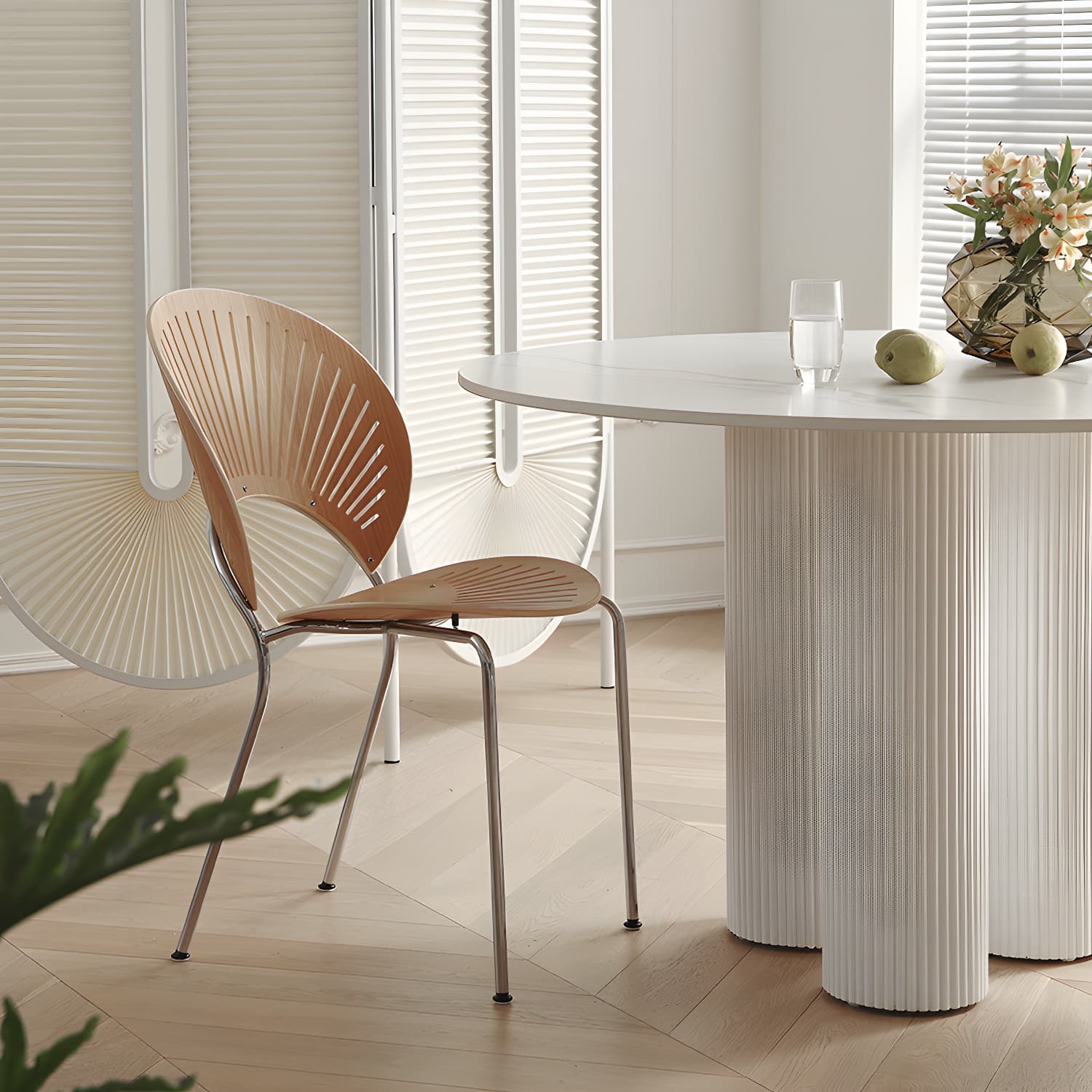 Contemporary Dining Table Round Dinner Room Table with Pedestal Base - image 7