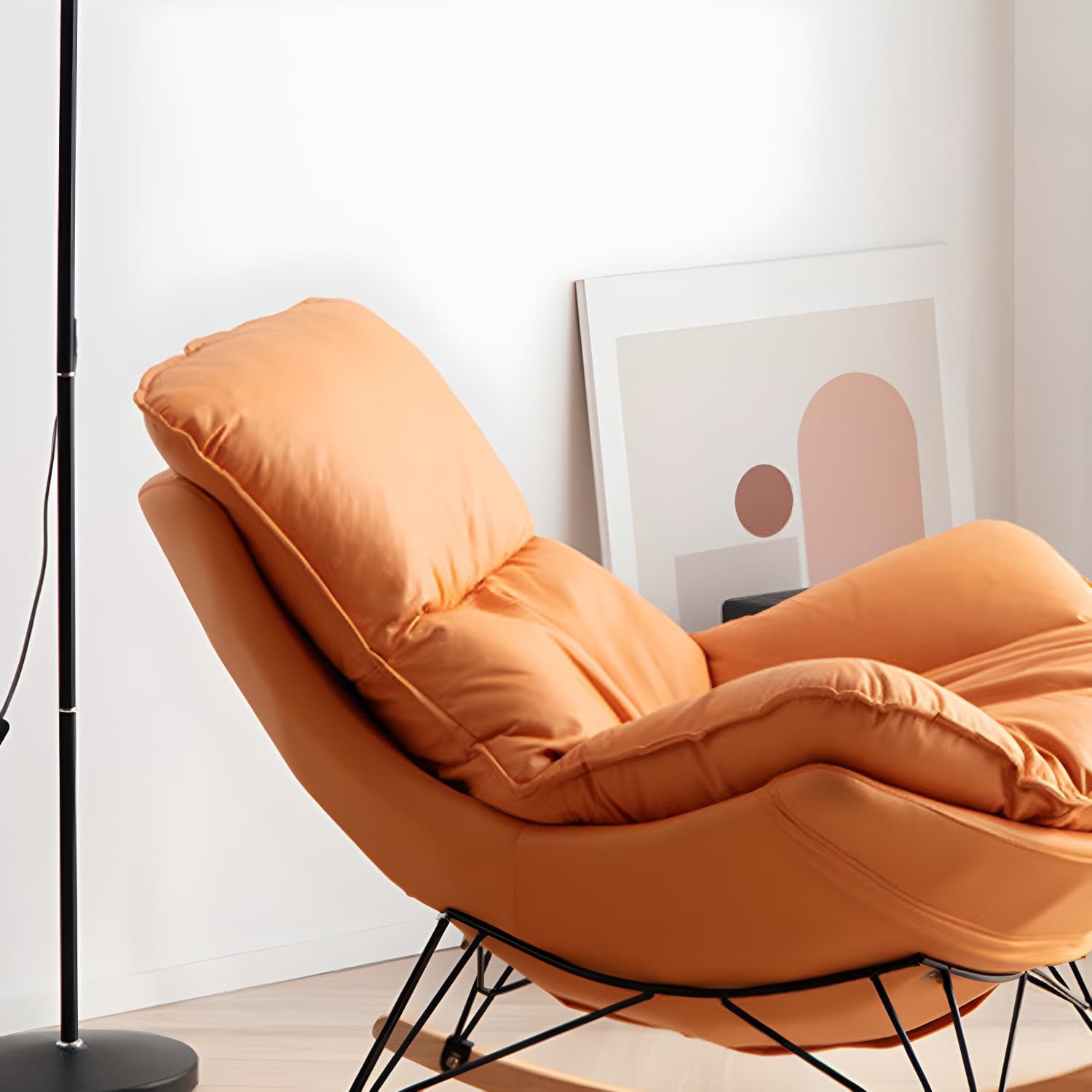 Upholstered Rocker Chair Living Room Rocking Chair with Padded Seat - image 15