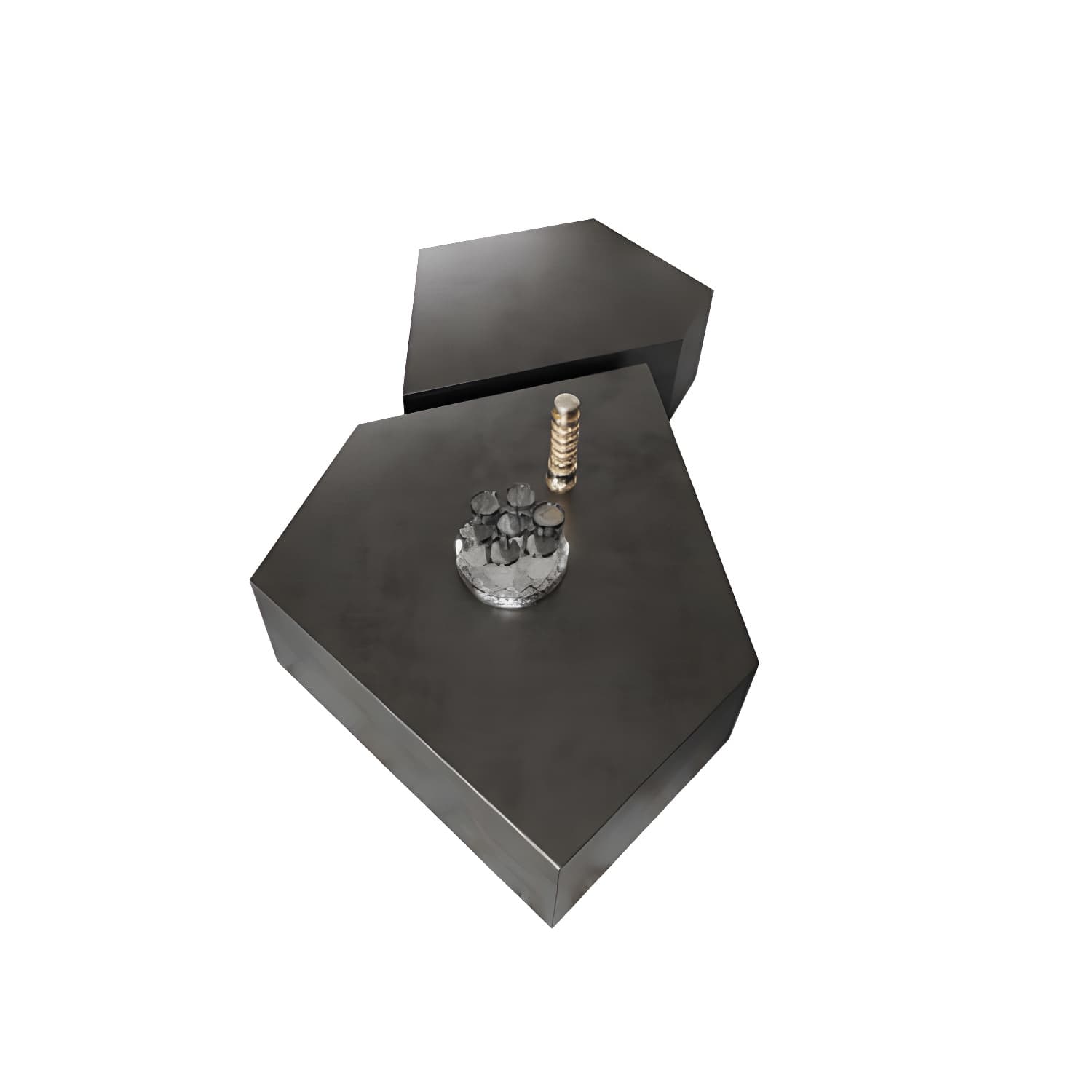Abstract Shape Base Design Stainless Steel Hussey/bronze Free Shape Coffee Table - image 8