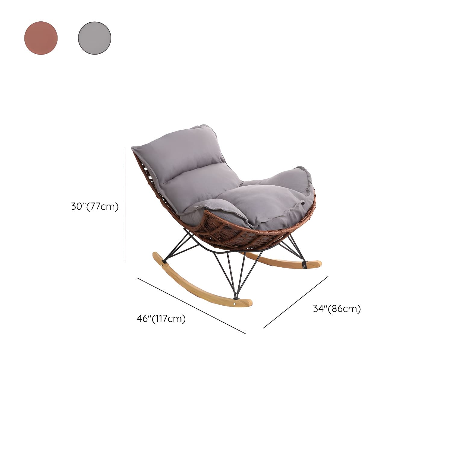 Stylish Wicker & Rattan Rocking Chair with Natural Wood Legs - Perfect for Modern Home Décor - image 18