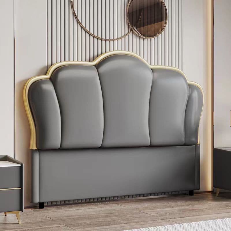 Modish Style Timber Panel Headboard for Queen/Full/Twin XL Bed with No Distressing, Sponge Upholstery Fill, Free-standing Standard Installation, and Standard Height