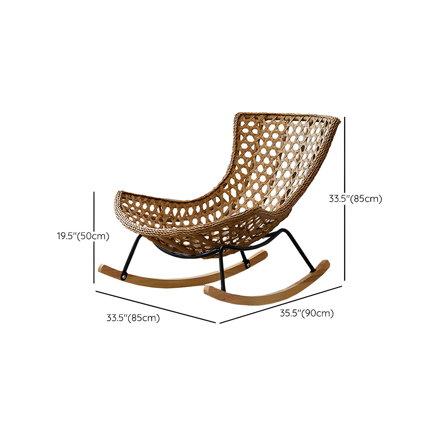 Elegant Walnut Wood Rocking Chair for Modern Living - Upholstered Seating and Stylish Track Arms - image 16