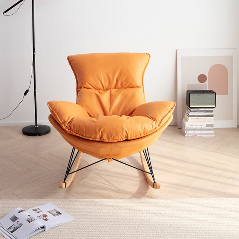 Modern Upholstered Rocking Chair Set with Slipcover and Ottoman - image 12