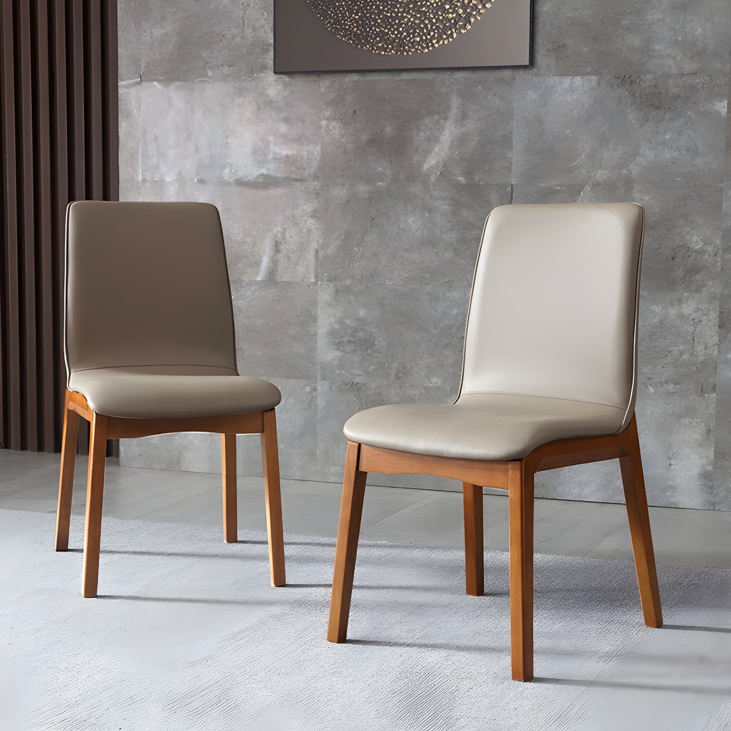 Modern Faux Leather Dining Chair with Solid Wood Legs for Dining Room - image 12
