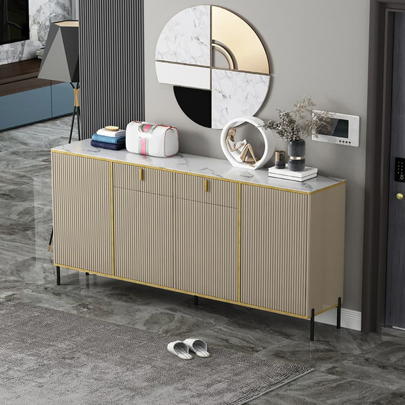 Free Standing Stone Wet-resistant Utility Storage Cabinet with 12 Interior Shelves & 3 Cabinets Living Room - image 11