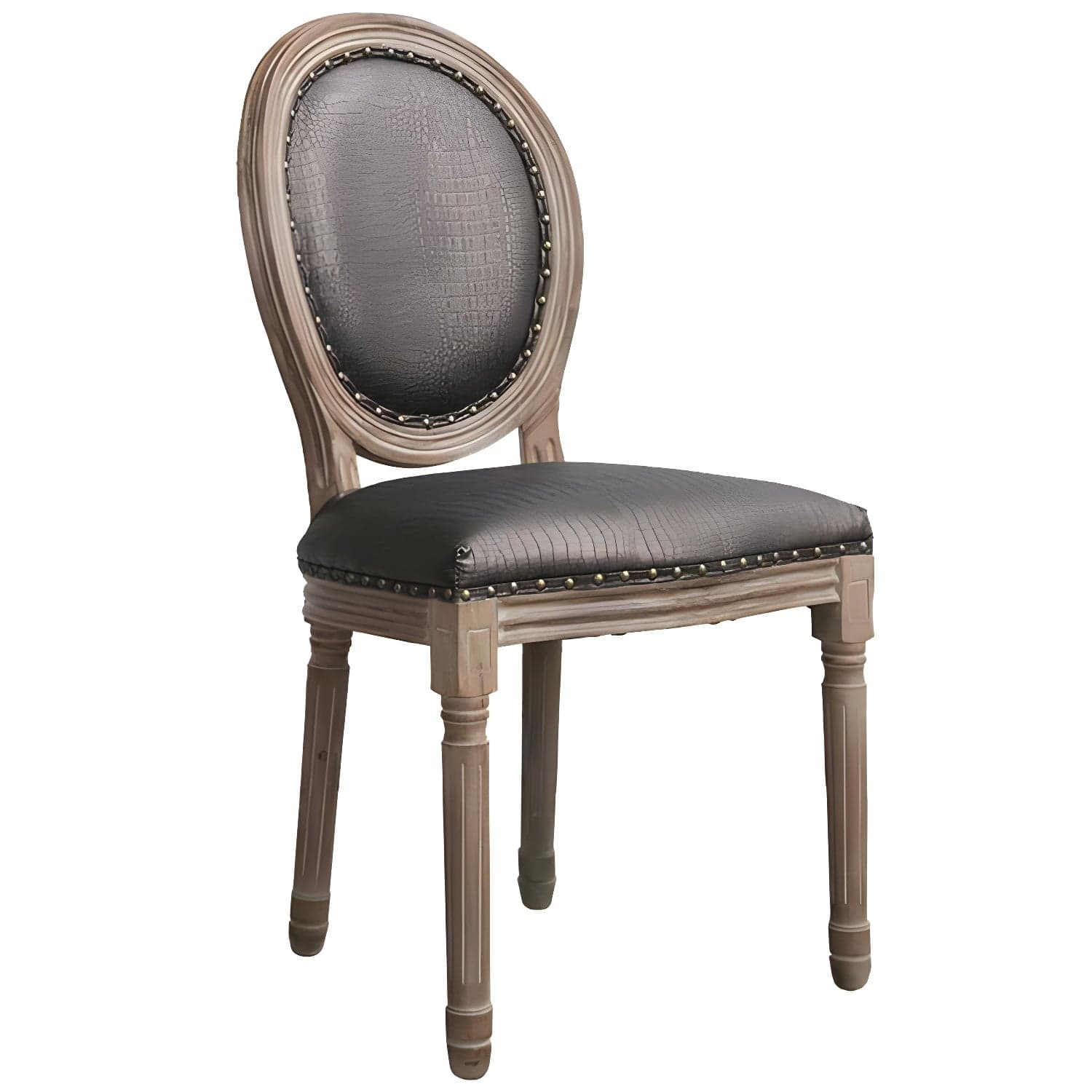 Solid Wood Country Style Dining Room Chair Matte Finish King Louis Back Side Chair - image 4