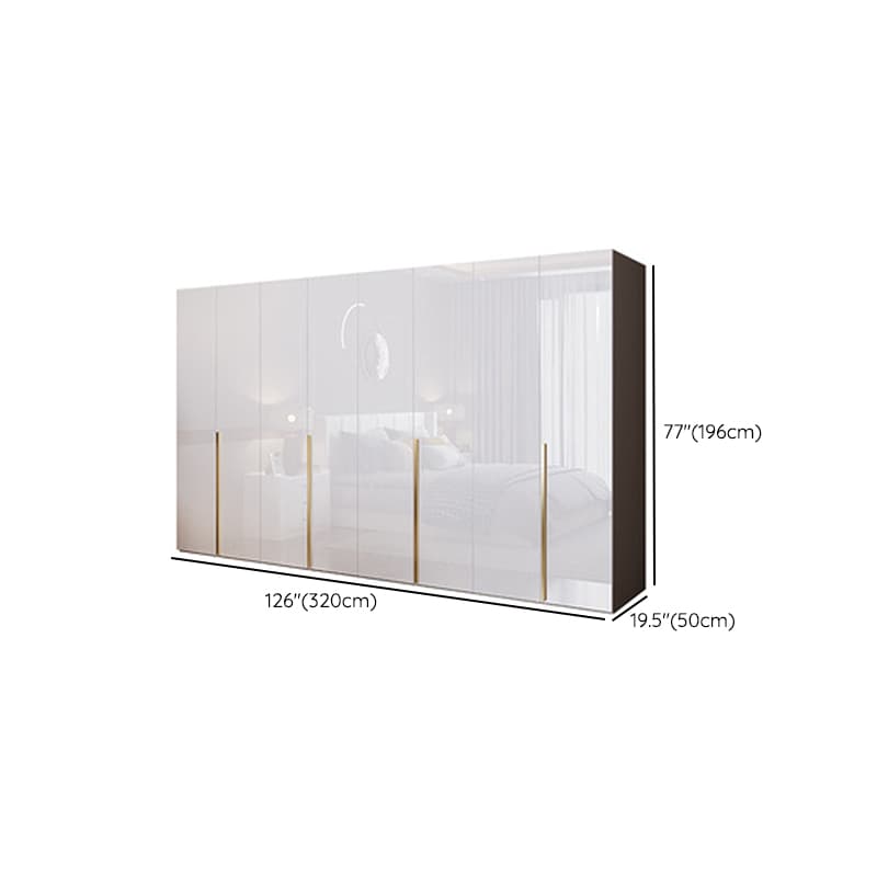 Simple Freestanding Cream Manufactured Wood Cabinet Armoire with Interior Shelves, Clothing Rod & Soft Close Drawer - image 27