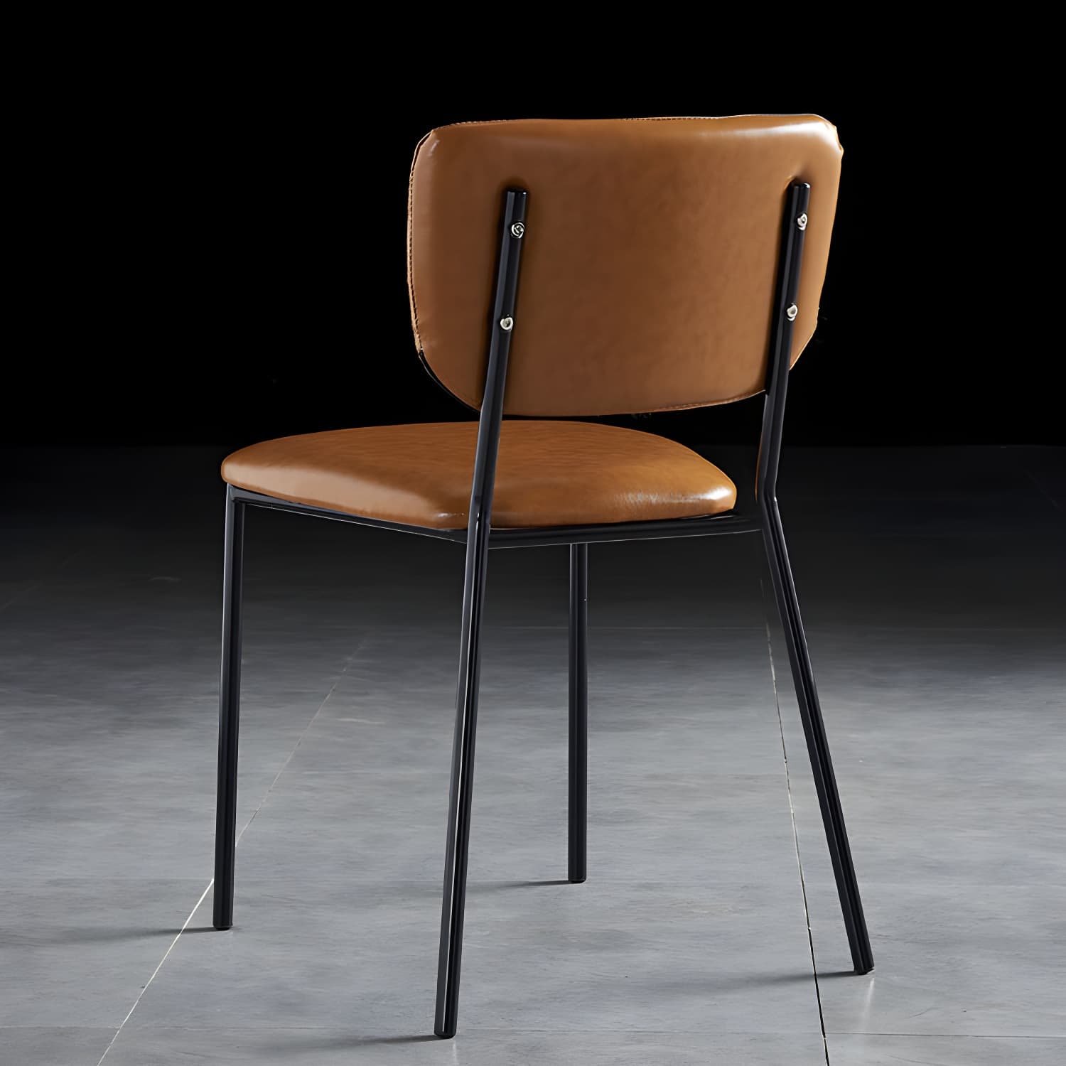 Nordic Style Dining Chairs Armless Open Back Stackable Chairs with Metal Legs - image 16