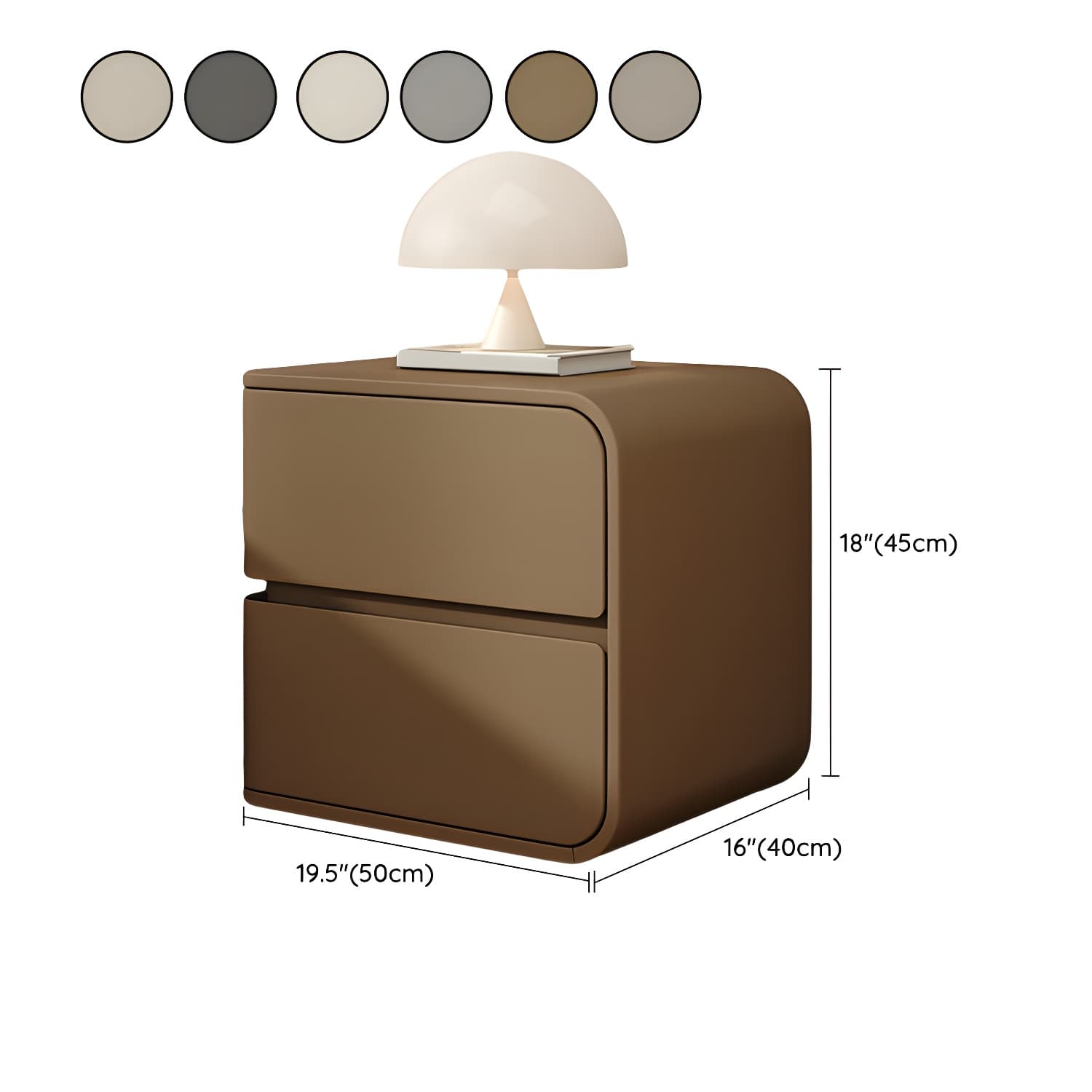 Rounded Corners Nightstands Solid Wood with Silent Buffer Guide Rail - image 14