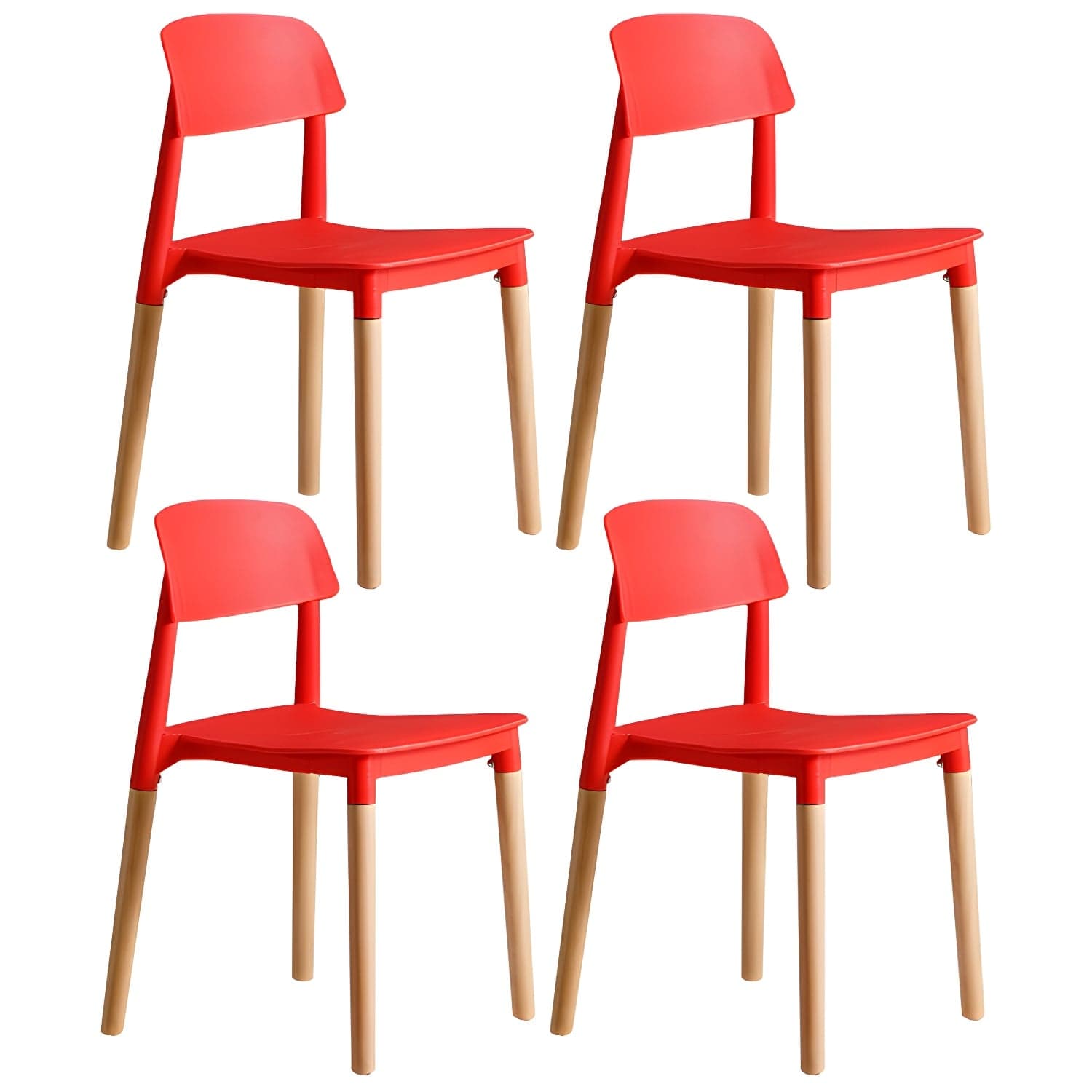 Scandinavian Home Side Chair Open Back Wood Legs Dining Room Chair Set - image 6