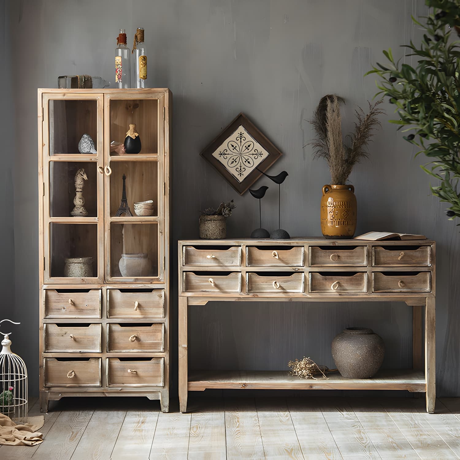 Solid Wood Accent Cabinet Industrial Stain Resistant Cabinet - image 4
