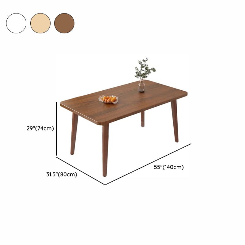 Dining Table Set with Rectangular Recycled Wood Table and 4 Legs, Padded Chair Back in White/Auburn/Unfinished - image 11