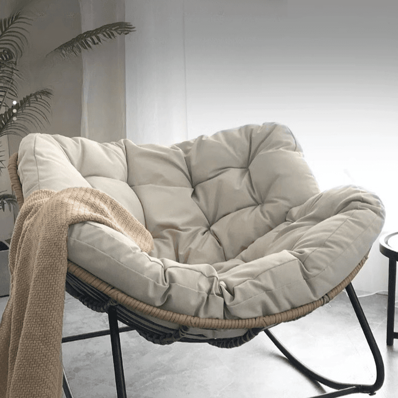 Midnight Black/Chalk/Cocoa Ergonomic Rocking Chair Couch with Rear Back, Stationary - image 14