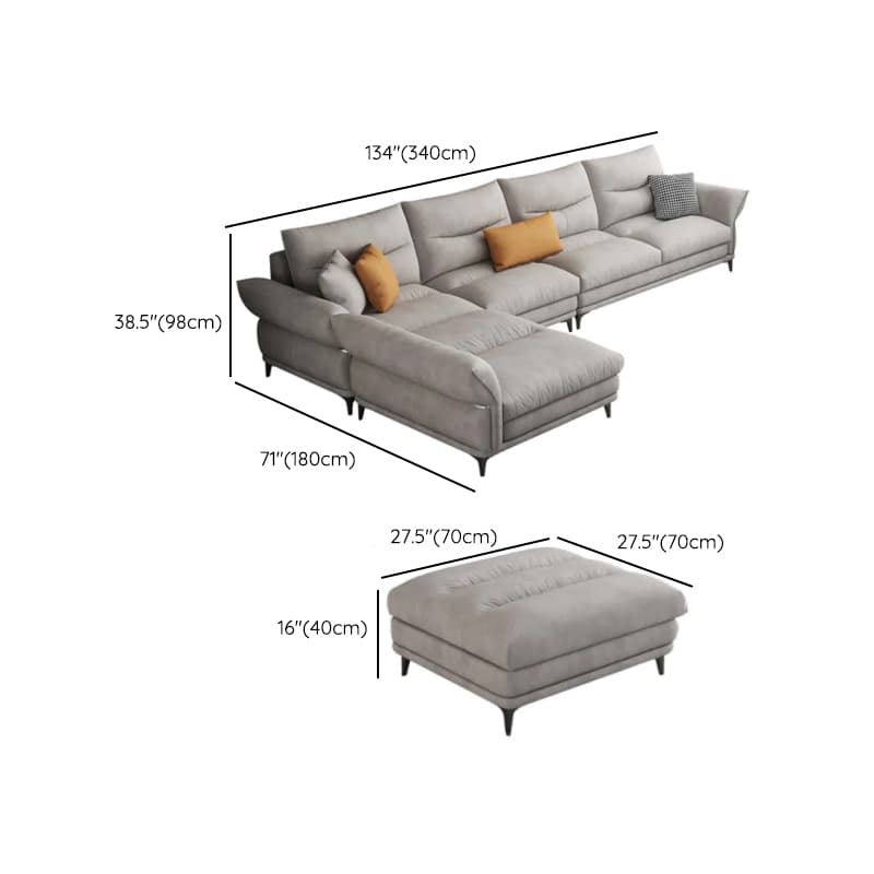 L-Shape/Straight Reversible/Horizontal Sofa Chaise/Sofa with Natural Wood Frame for Seats 5 - image 19