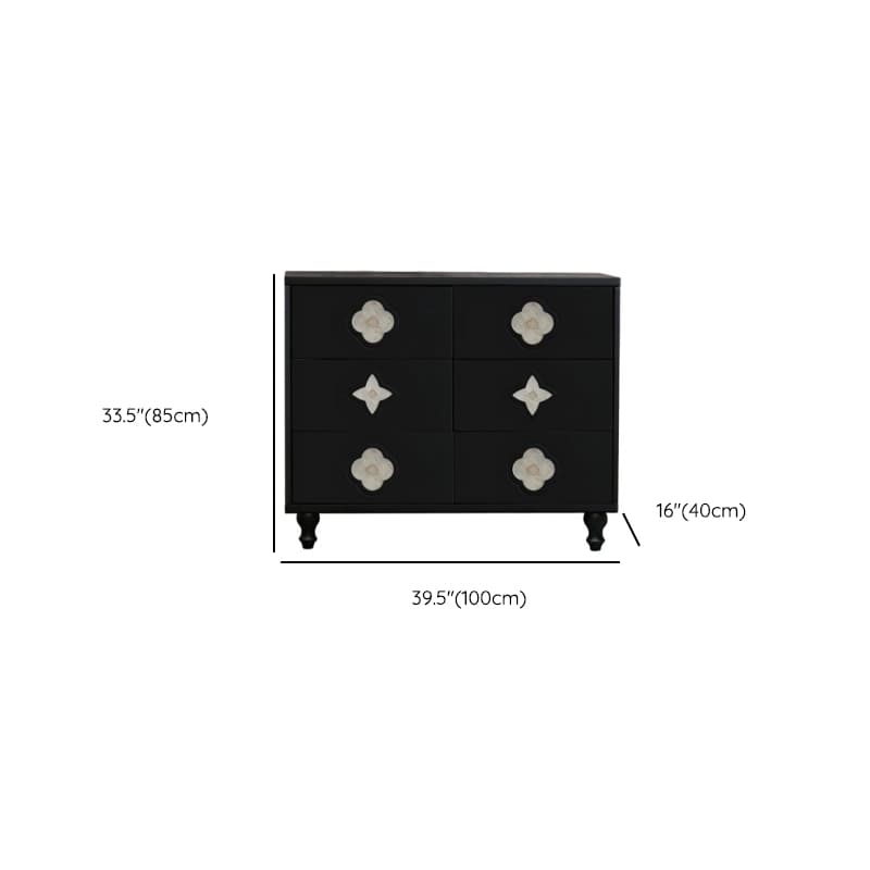 Simple Midnight Black Horizontal/Vertical Lumber Double Dresser/Lingerie Chest with 9 Drawers/5 Drawers/6 Drawers - image 14
