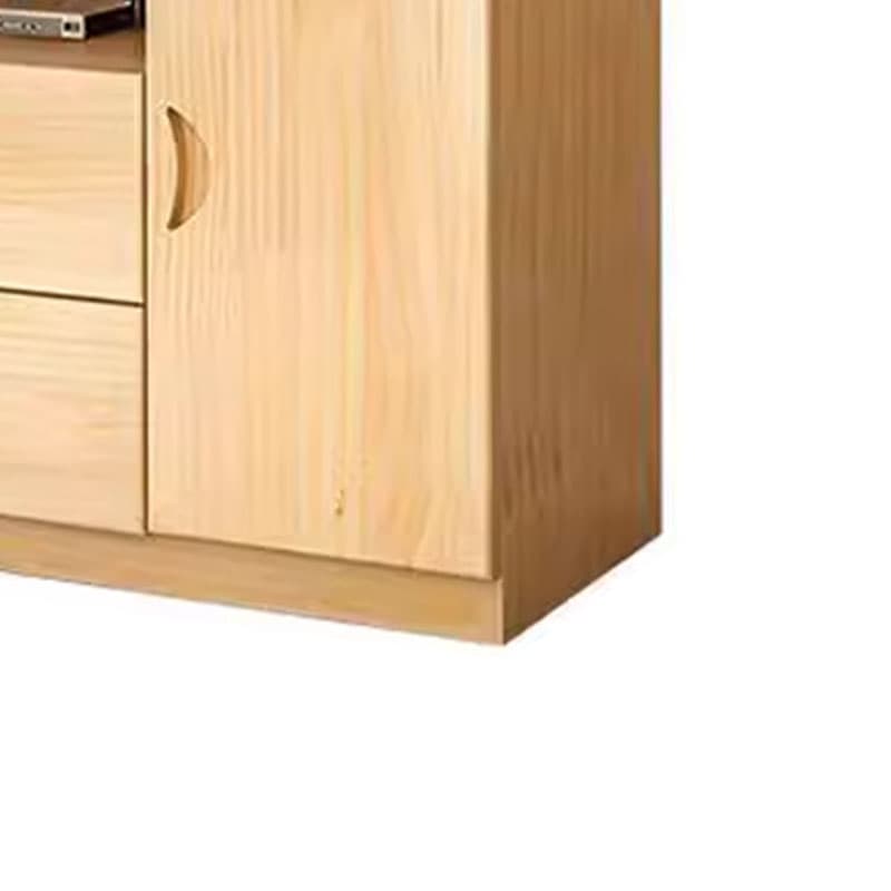 16" Wide Pine Wood Sideboard Table with Doors and Drawers for Living Room - image 8