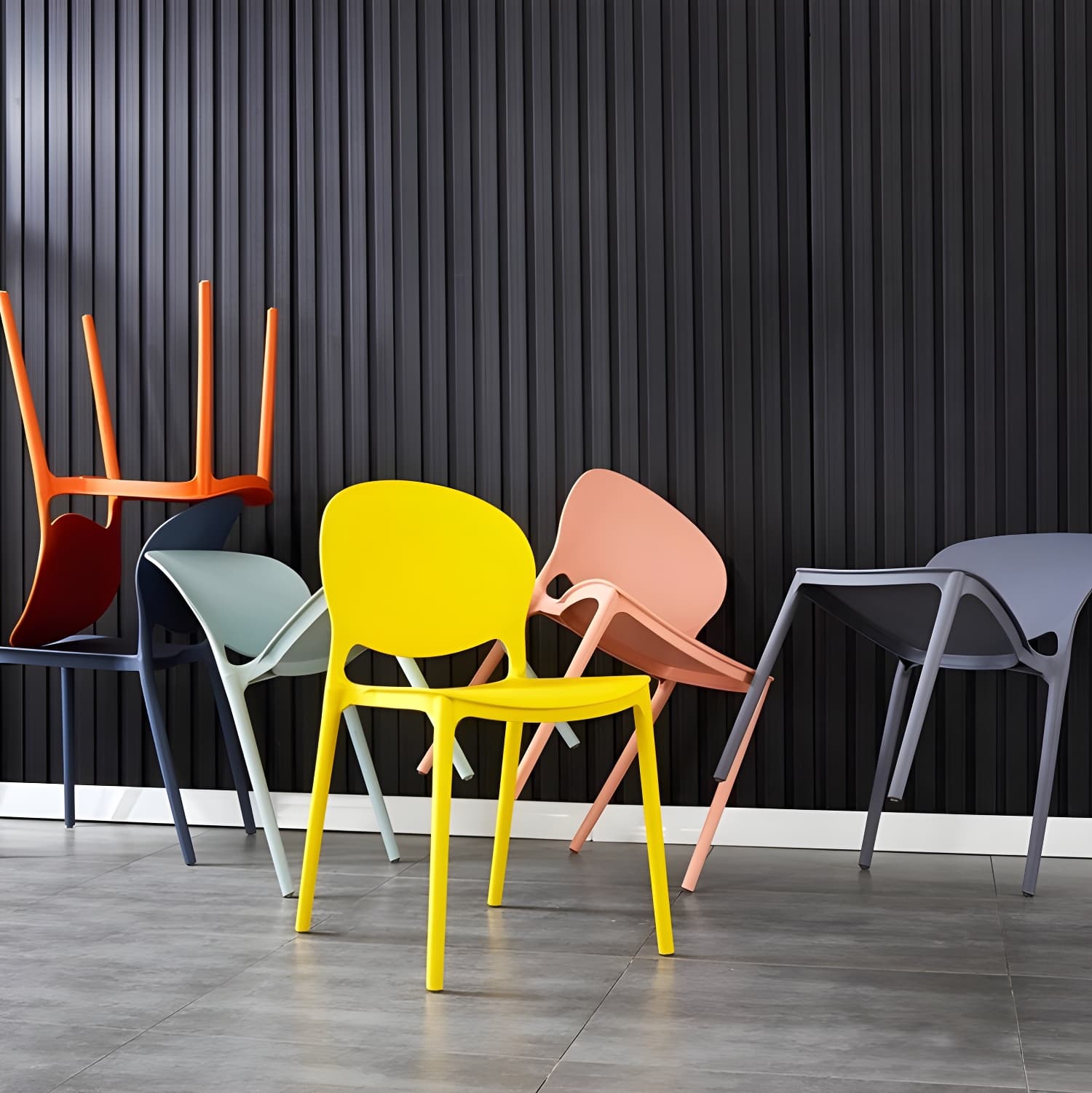 Plastic Open Back Dining Chair Indoor-Outdoor Stackable Side Chair - image 12
