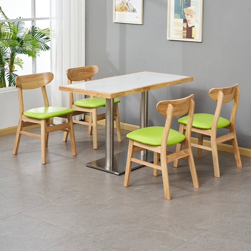 Dining Table Set with Slate Stone Top and Trestle Base, Seating Capacity for 4 People - image 5