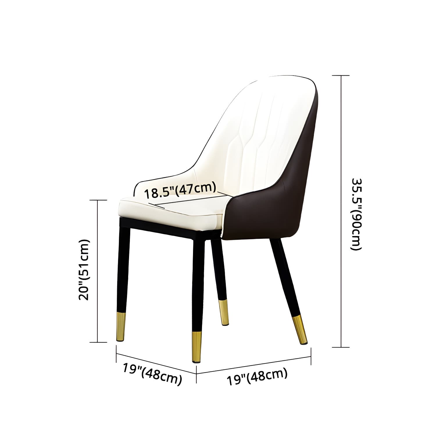 Leather Kitchen Side Chair 19'' Wide Dining Parsons Chair for Restaurant - image 15