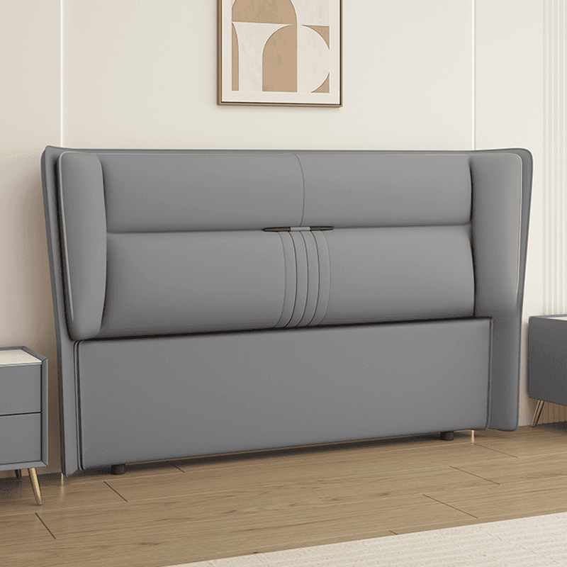 Trendy Panel Headboard in Natural Wood with No Distressing, Rectangle Shape for King/Queen/Full Bed, Sponge Upholstery, Standard Height - image 3