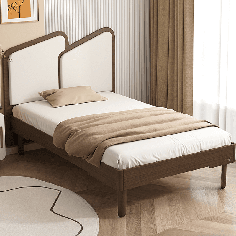 Contemporary Storage Included Panel Bed with Leg and Natural Wood Slat for Bedroom - image 3