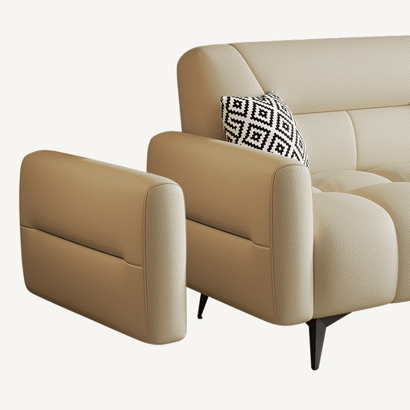 Trendy Solid Color Scratch-immune Standard Sofa in Light Gray/Cerulean/Light Green with Arm, 4-seater/Seats 3, and 2 Pillows - image 15