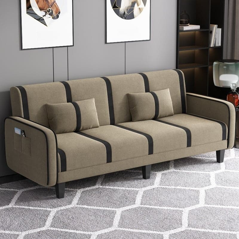Trendy Solid Color Stain Resistant Standard Sofa/Loveseat in Dark Gray/Cerulean/Light Brown with Arm, Seats 3/2 People, and 2 Pillows - image 6