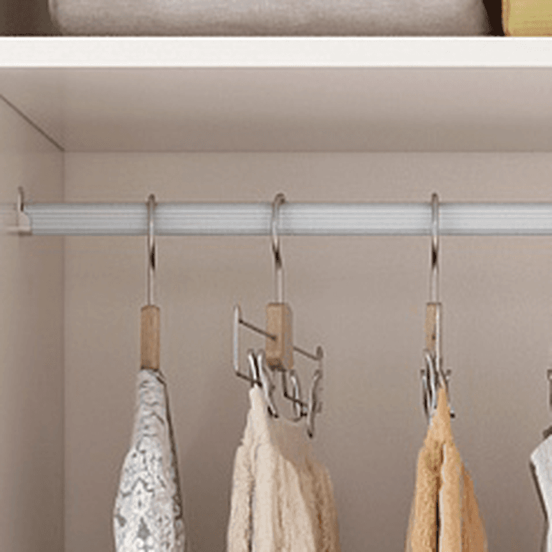 White Modern Simple Style Manufactured Wood Wardrobe Armoire with Soft Close Drawer, Soft Close Door, Interior Shelves, and Hanging Rod - image 4