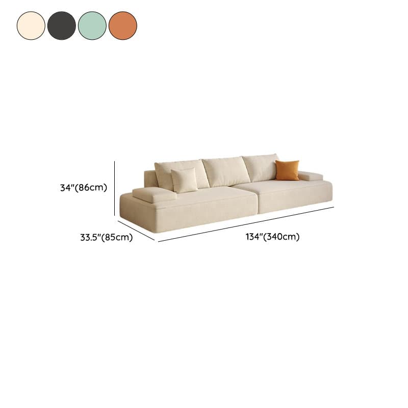 Modish Solid Color Stain Resistant Standard Sofa in Black/Light Gray/Beige for 6-Seater with 2 Pillows - image 16