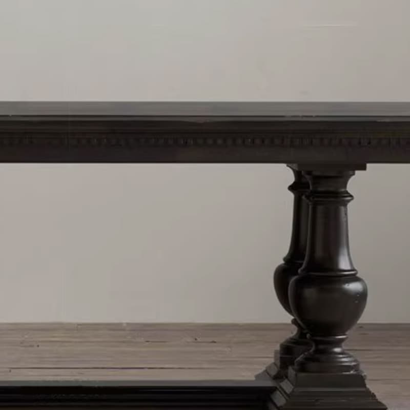 French Country Rectangle Wood Dining Table with Trestle Base, Full Assembly Needed - image 10