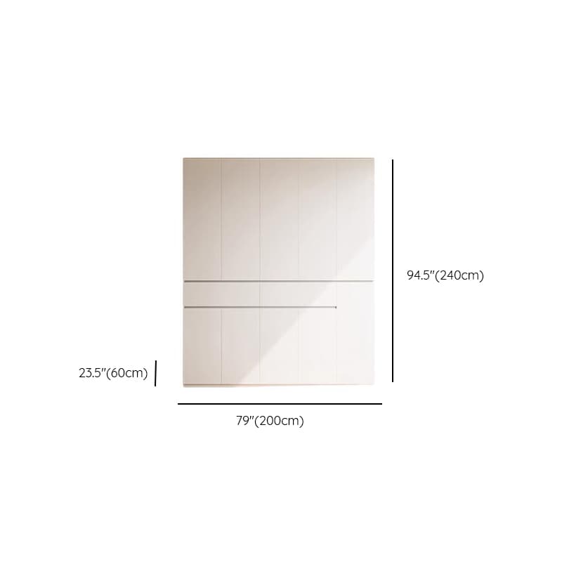Chalk Minimalist Wood Cabinet Armoire with Soft Close Drawer and Door, Interior Shelves, and Clothing Rod - image 24