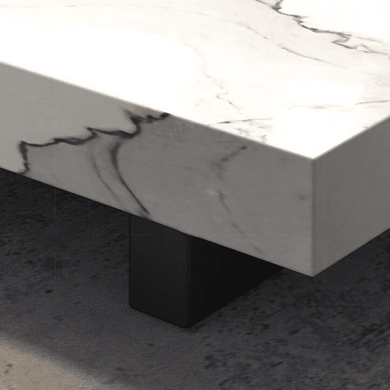 Sleek Sleigh Base Side Table with Geometric Square Top for Foyer Use - image 9