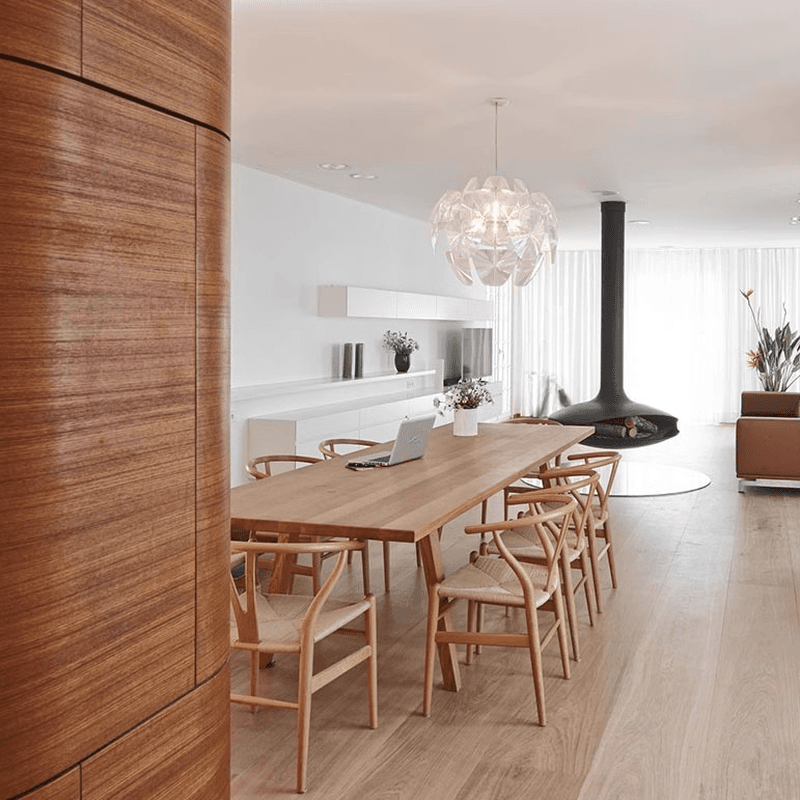 Nordic Style Solid Wood Dining Table Set in Unfinished Color - image 4