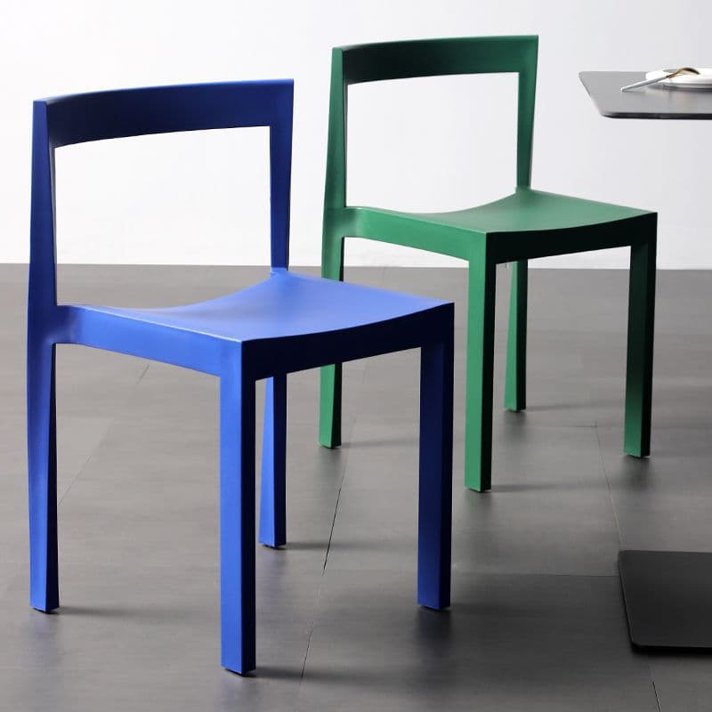 Simplistic Side Chair with Cerulean/Olive Green/Crimson Polymer Legs and Stackable Uncovered Back - image 8