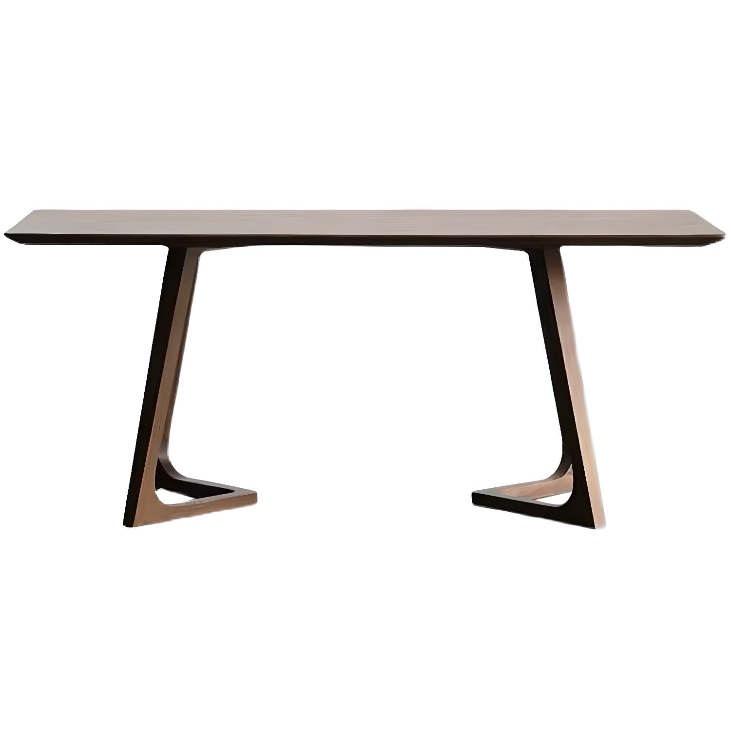 Rectangle Wood Dining Table Solid Wood Table Modern with Double Pedestal Base - image 5