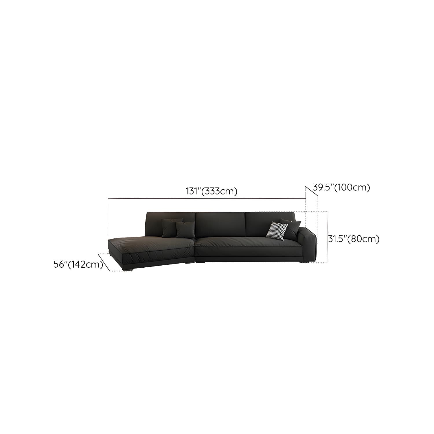 Modern Gray Polyester Blend Stationary Sectional Sofa with Square Arm and Cushion Back - image 19