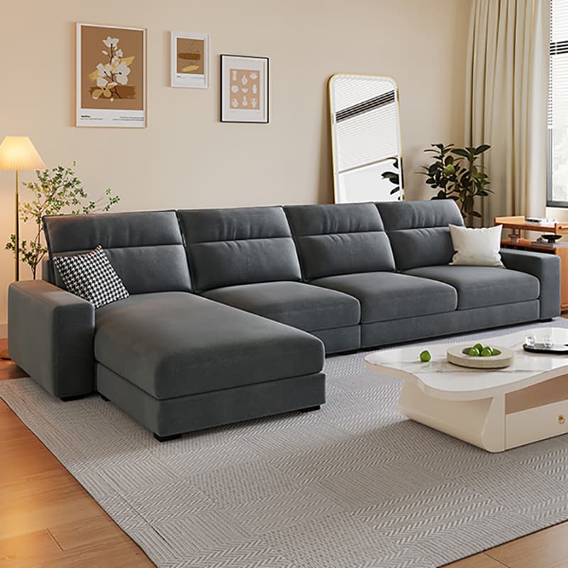 Modern Left L-Shape Latax/Sponge Cushioned Corner Sectional Parlor - image 9