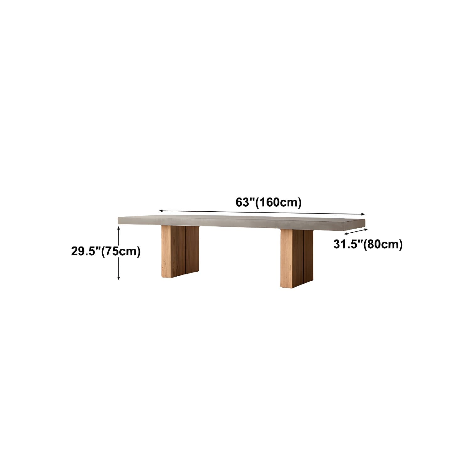 Modern Rectangle Dining table Solid Wood Double Pedestal Table in Grey - image 9